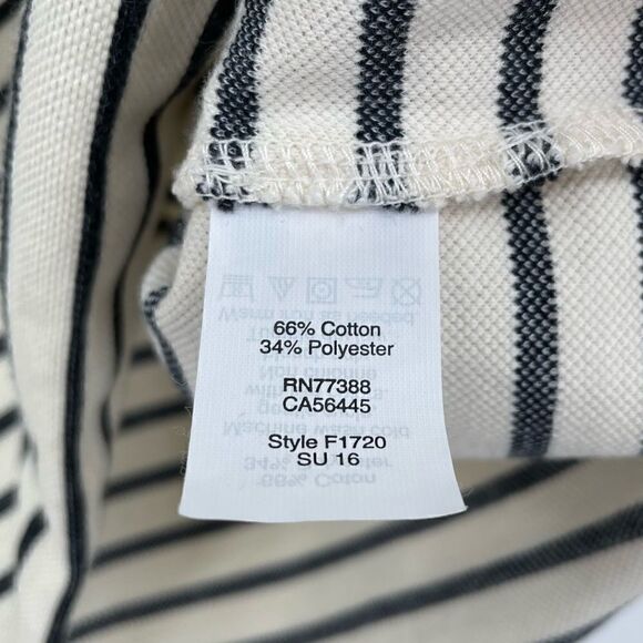 Madewell Lace Up Short Sleeve Striped Minimalist Everyday  Top - Picture 5 of 7